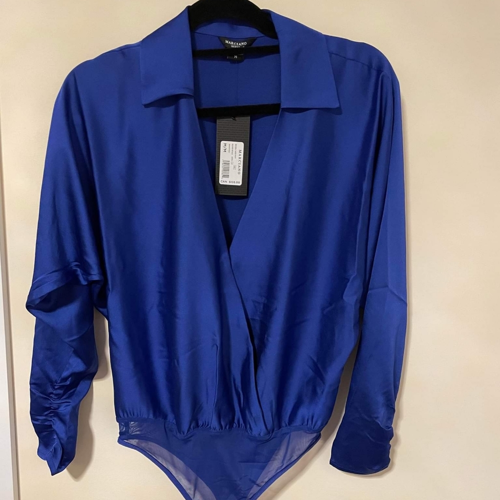 Marciano Blue Bodysuit Blouse